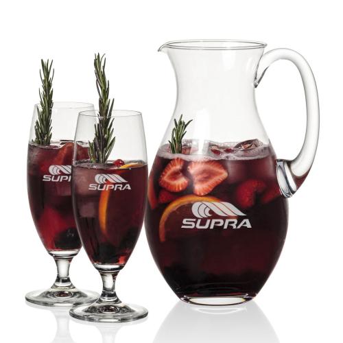 Corporate Gifts - Barware - Martini Glasses - Charleston Pitcher & Pinehurst Cocktail