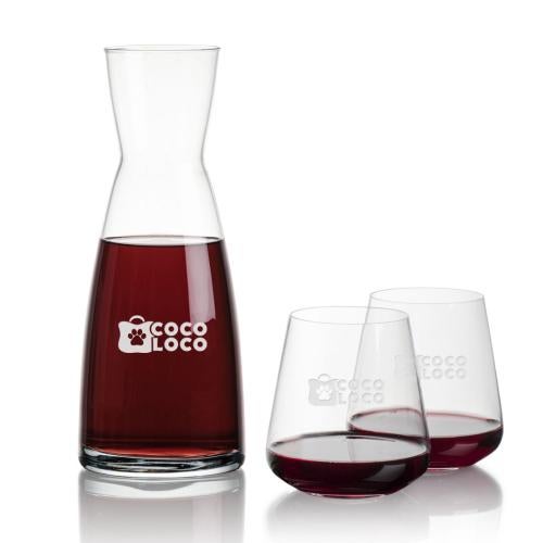 Corporate Gifts - Barware - Carafes - Winchester Carafe & Crestview Stemless
