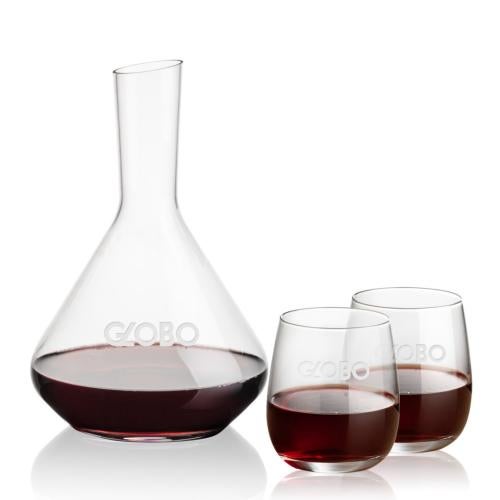 Corporate Gifts - Barware - Carafes - Terrassa Carafe & Crestview Stemless Wine