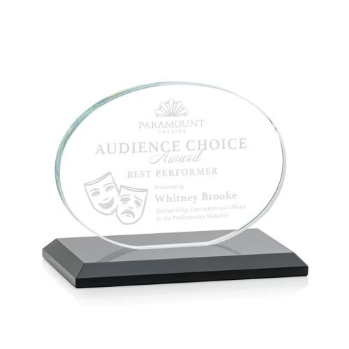 Recognition Awards - Crystal Awards - Austin Award (Horiz) - Black