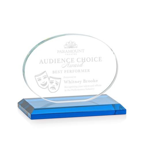 Recognition Awards - Crystal Awards - Austin Award (Horiz) - Sky Blue