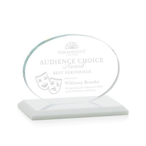 Recognition Awards - Crystal Awards - Austin Award (Horiz) - White