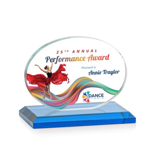 Recognition Awards - Crystal Awards - Austin (Horiz) VividPrint™ Award - Sky Blue