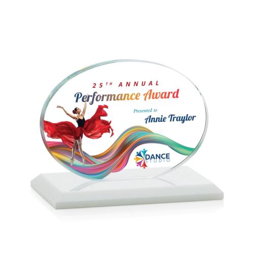 Recognition Awards - Crystal Awards - Austin (Horiz) VividPrint™ Award - White