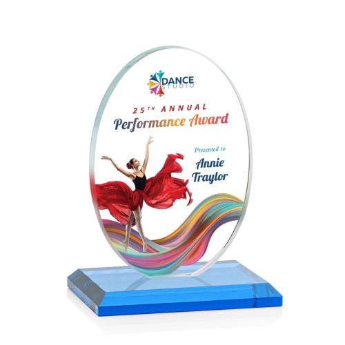 Recognition Awards - Crystal Awards - Austin (Vert) VividPrint™ Award - Sky Blue