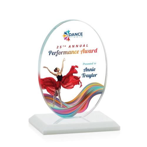 Recognition Awards - Crystal Awards - Austin (Vert) VividPrint™ Award - White