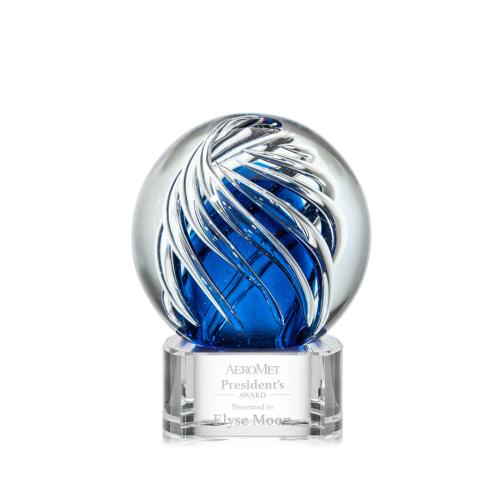 Recognition Awards - Glass Awards - Art Glass Awards - Genista Award on Paragon Base - Clear