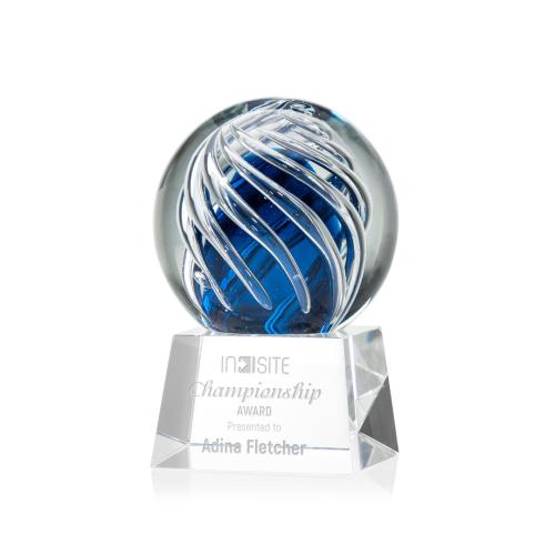 Recognition Awards - Glass Awards - Art Glass Awards - Genista Award on Robson Base - Clear