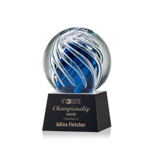 Recognition Awards - Glass Awards - Art Glass Awards - Genista Award on Robson Base - Black