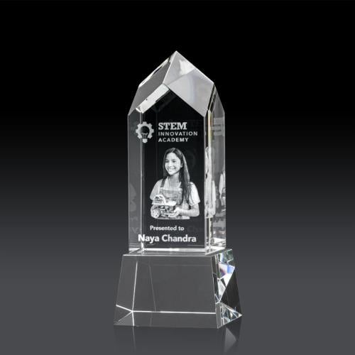 Recognition Awards - Crystal Awards - Clarington on Base 3D - Clear