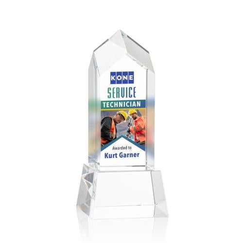 Recognition Awards - Crystal Awards - Clarington VividPrint™ Award on Base - Clear