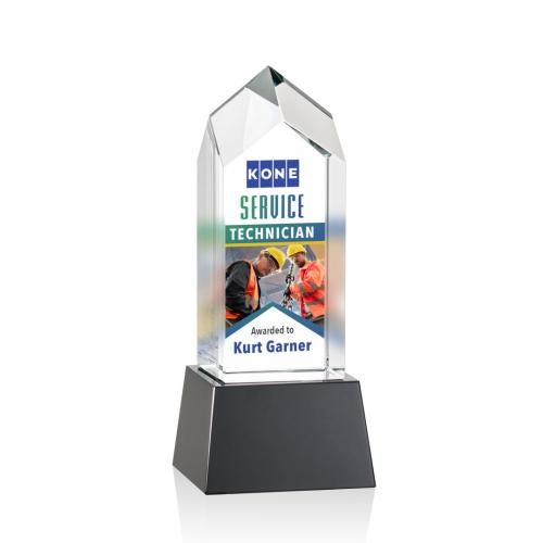 Recognition Awards - Crystal Awards - Clarington VividPrint™ Award on Base - Black