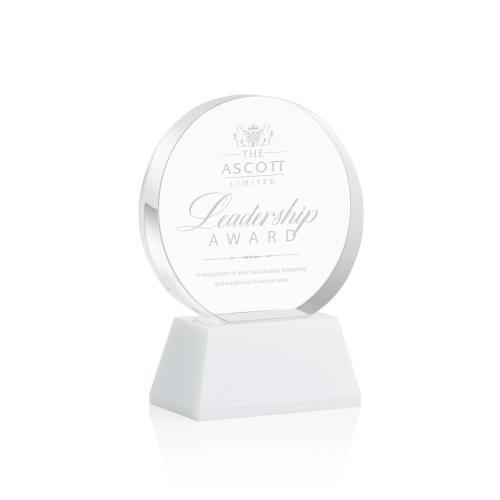 Recognition Awards - Crystal Awards - Glenwood Award on Base - White
