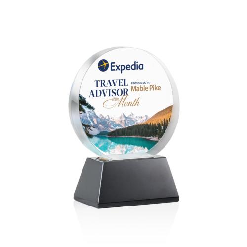 Recognition Awards - Crystal Awards - Glenwood Vividprint™ Award on Base - Black