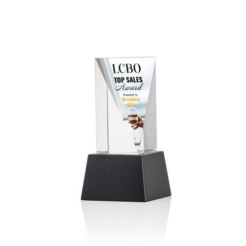 Recognition Awards - Crystal Awards - Easton VividPrint™ Award on Base - Black