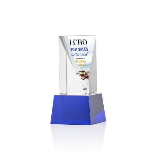 Recognition Awards - Crystal Awards - Easton VividPrint™ Award on Base - Blue