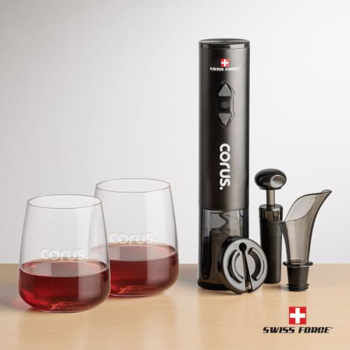 Corporate Gifts - Barware - Glasses Sets - Swiss Force® Opener Set & Dunhill Stemless Wine