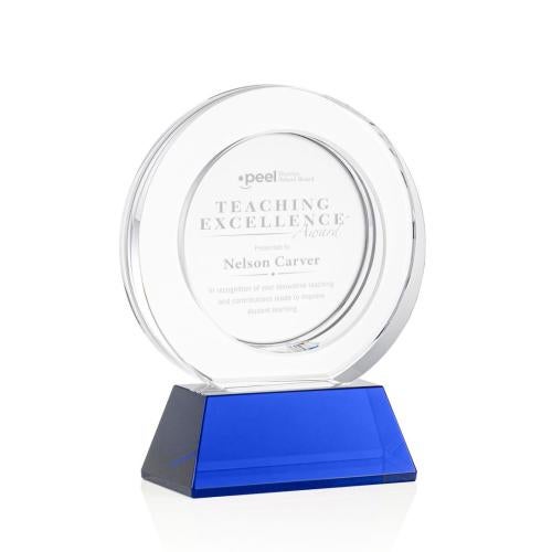 Recognition Awards - Crystal Awards - Templeton Award on Base - Blue