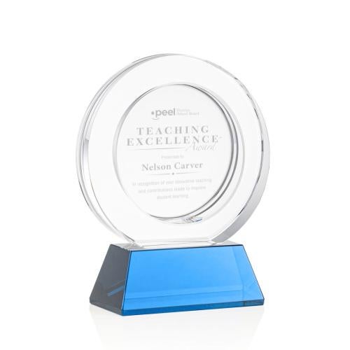 Recognition Awards - Crystal Awards - Templeton Award on Base - Sky Blue