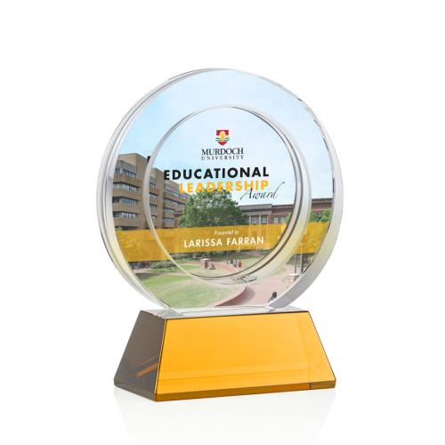 Recognition Awards - Crystal Awards - Templeton VividPrint™ Award on Base - Amber