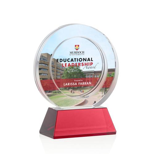 Recognition Awards - Crystal Awards - Templeton VividPrint™ Award on Base - Red