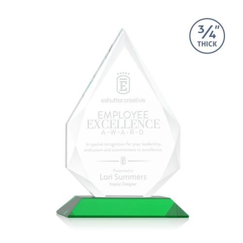 Recognition Awards - Crystal Awards - Hawthorne Award - Green