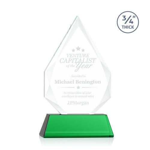 Recognition Awards - Crystal Awards - Hawthorne Award on Newhaven - Green