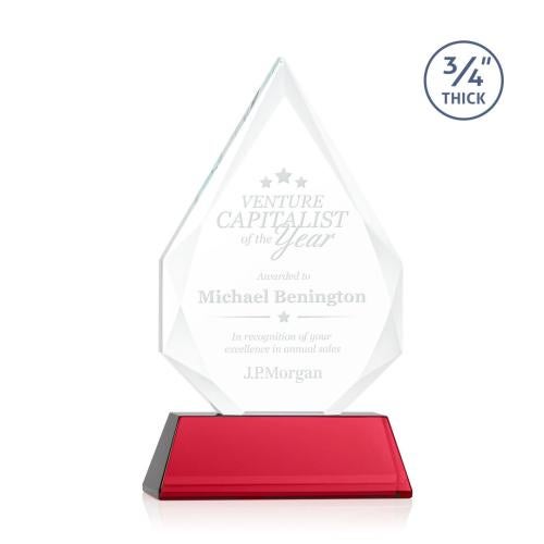 Recognition Awards - Crystal Awards - Hawthorne Award on Newhaven - Red