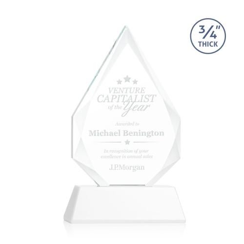 Recognition Awards - Crystal Awards - Hawthorne Award on Newhaven - White