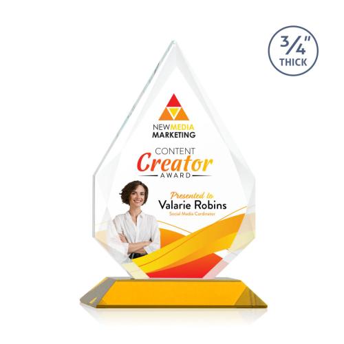 Recognition Awards - Crystal Awards - Hawthorne VividPrint™ Award - Amber