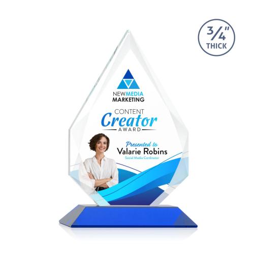 Recognition Awards - Crystal Awards - Hawthorne VividPrint™ Award - Blue