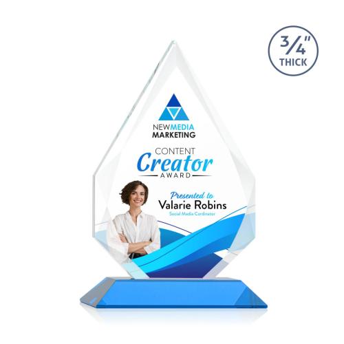 Recognition Awards - Crystal Awards - Hawthorne VividPrint™ Award - Sky Blue