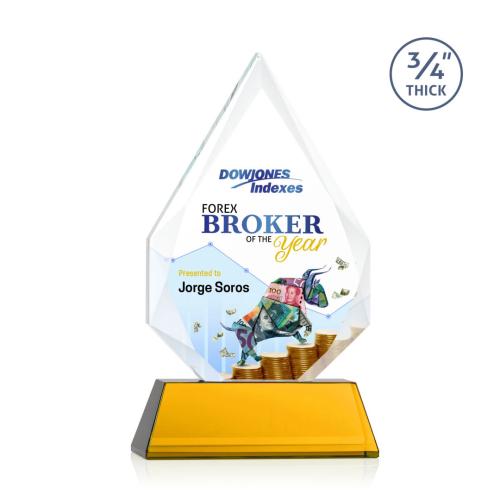 Recognition Awards - Crystal Awards - Hawthorne VividPrint™ Award on Newhaven - Amber