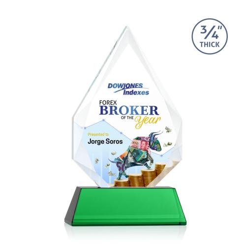 Recognition Awards - Crystal Awards - Hawthorne VividPrint™ Award on Newhaven - Green