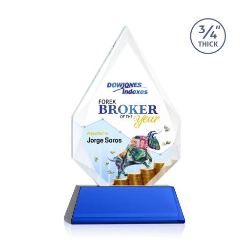 Recognition Awards - Crystal Awards - Hawthorne VividPrint™ Award on Newhaven - Blue