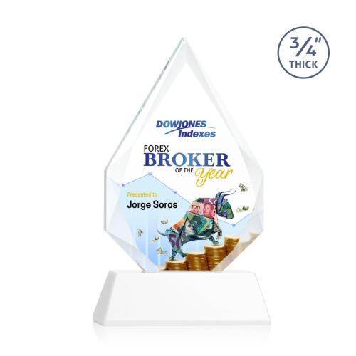 Recognition Awards - Crystal Awards - Hawthorne VividPrint™ Award on Newhaven - White