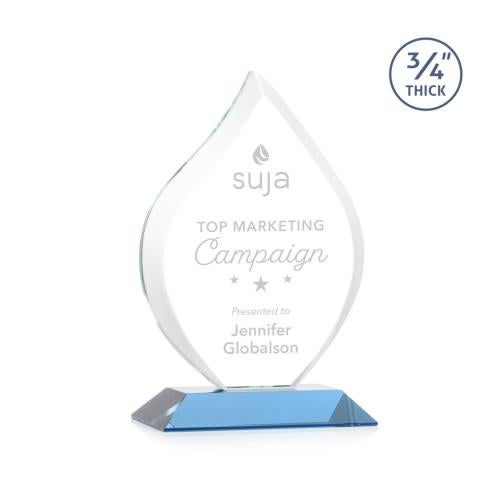 Recognition Awards - Crystal Awards - Worthington Flame Award - Sky Blue