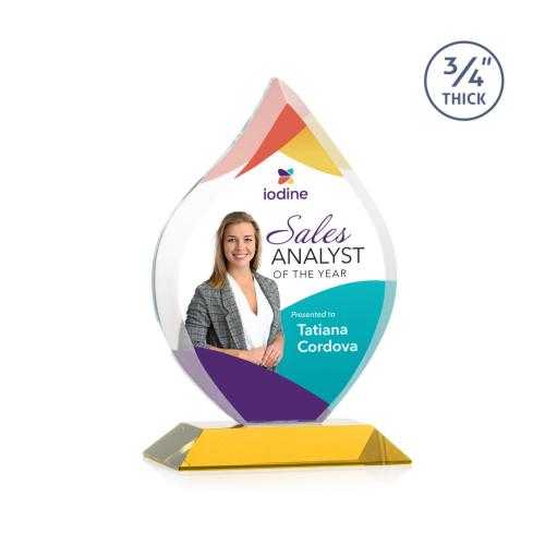 Recognition Awards - Crystal Awards - Worthington VividPrint™ Award - Amber