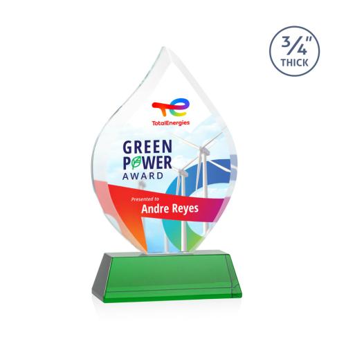 Recognition Awards - Crystal Awards - Worthington VividPrint™ Award on Newhaven - Green