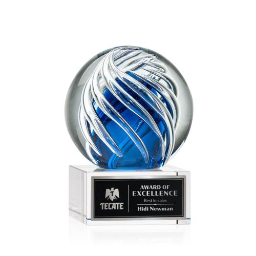Recognition Awards - Glass Awards - Art Glass Awards - Genista Award on Hancock Base - Clear