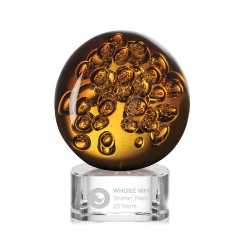 Recognition Awards - Glass Awards - Art Glass Awards - Avery Award on Paragon Base - Clear