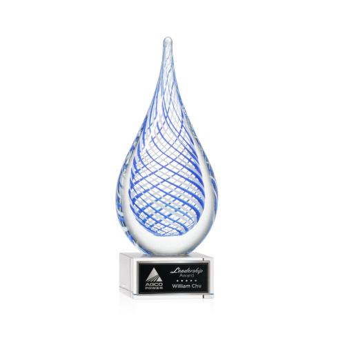 Recognition Awards - Glass Awards - Art Glass Awards - Kentwood Award on Hancock Base - Clear