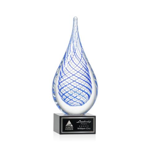Recognition Awards - Glass Awards - Art Glass Awards - Kentwood Award on Hancock Base - Black