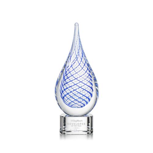 Recognition Awards - Glass Awards - Art Glass Awards - Kentwood Award on Paragon Base - Clear