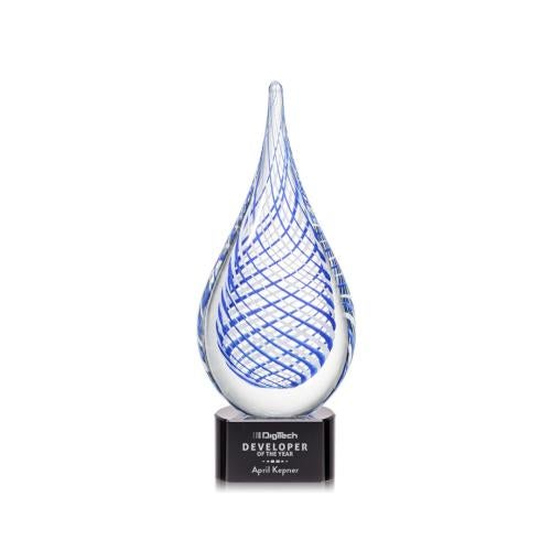Recognition Awards - Glass Awards - Art Glass Awards - Kentwood Award on Paragon Base - Black