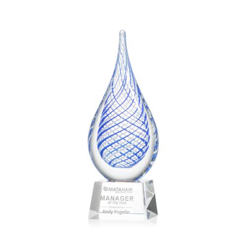 Recognition Awards - Glass Awards - Art Glass Awards - Kentwood Award on Robson Base - Clear