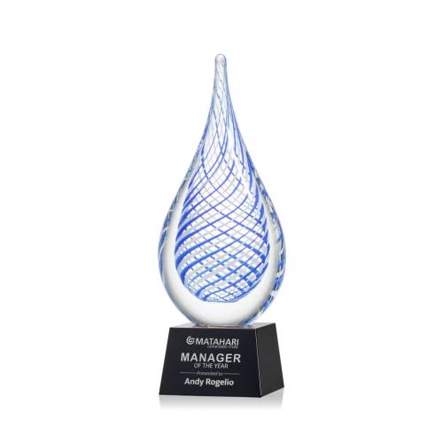 Recognition Awards - Glass Awards - Art Glass Awards - Kentwood Award on Robson Base - Black