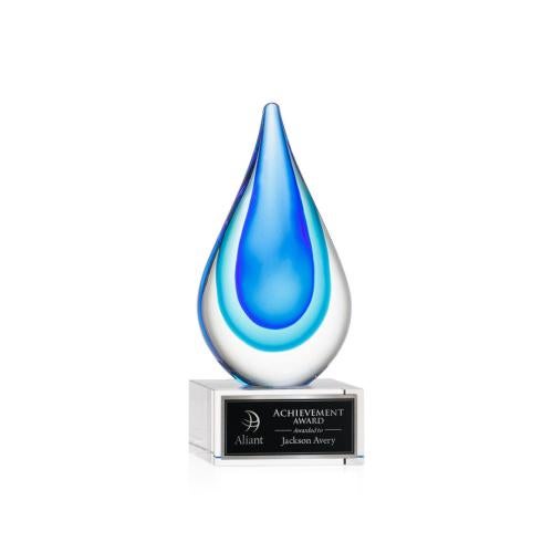 Recognition Awards - Glass Awards - Art Glass Awards - Marseille on Hancock Base - Clear