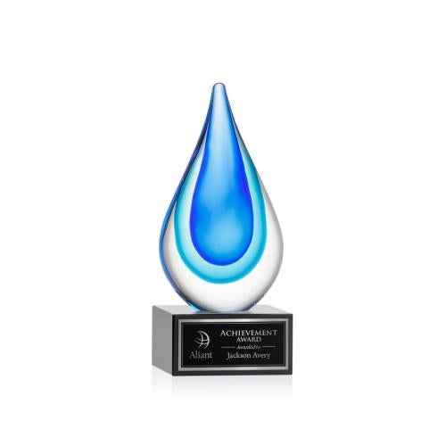 Recognition Awards - Glass Awards - Art Glass Awards - Marseille on Hancock Base - Black