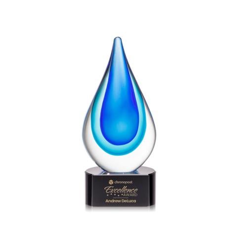 Recognition Awards - Glass Awards - Art Glass Awards - Marseille on Paragon Base - Black